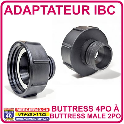ADAPTATEUR IBC BUTTRESS FEMALE 4PO A 2PO MALE