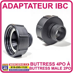 ADAPTATEUR IBC BUTTRESS FEMALE 4PO A 2PO MALE