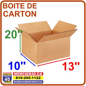 BOITE DE CARTON - 10PO X 13PO X 20PO