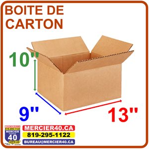 BOITE DE CARTON - 13PO X 9PO X 10PO