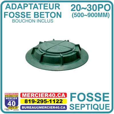 ADAPTATEUR POUR FOSSE SEPTIQUE EN BETON AVEC COUVERCLE