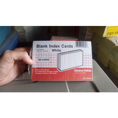 CARTE D'INDEX BLANCHE 4PO X 6PO