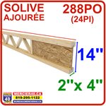 SOLIVE AJOURÉE EN BOIS, 2X4 X 14PO X 24PI RECTANGULAIRE
