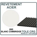 TÔLE CRG 7 / 8 X 15PO X 10PI 22GA QC 695 BLANC CAMBRIDGE
