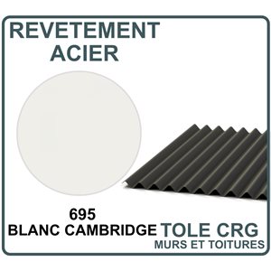 TÔLE CRG 7 / 8 X 15PO X 10PI 22GA QC 695 BLANC CAMBRIDGE