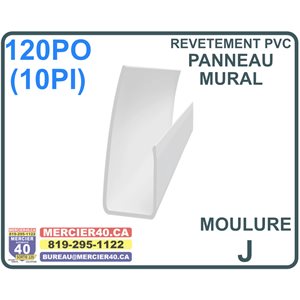 MOULURE PANNEAU MURAL - J DE PVC - 10PI LONG J-12 52 / BTE