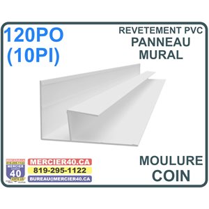 MOULURE PANNEAU MURAL - COIN INT. / EXT. EN PVC - 10PI 12 / BTE