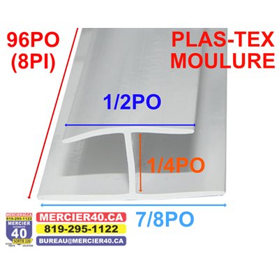 MOULURE - TRANSITION DE PVC 8PI X 7 / 8PO X 1 / 2PO