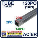 ACIER TUBE NEUF - 2PO X 2PO X 1 / 8PO X 120PO (10PI)