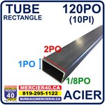 ACIER TUBE NEUF - 2PO X 1PO X 1 / 8PO X 120PO (10PI)