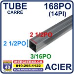 ACIER TUBE NEUF - 2 1 / 2PO X 2PO 1 / 2 X 3 / 16PO X 168PO (14PI)