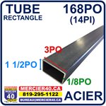 ACIER TUBE NEUF - 3PO X 1 1 / 2PO X 1 / 8PO X 168PO (14PI)