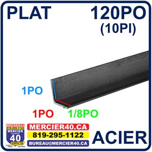 ACIER ANGLE NEUF - 1PO X 1PO X 1 / 8PO X 120PO (10PI)