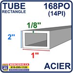 ACIER TUBE NEUF - 2PO X 1PO X 1 / 8PO X 168PO (14PI)