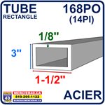 ACIER TUBE NEUF - 3PO X 1 1 / 2PO X 1 / 8PO X 168PO (14PI)